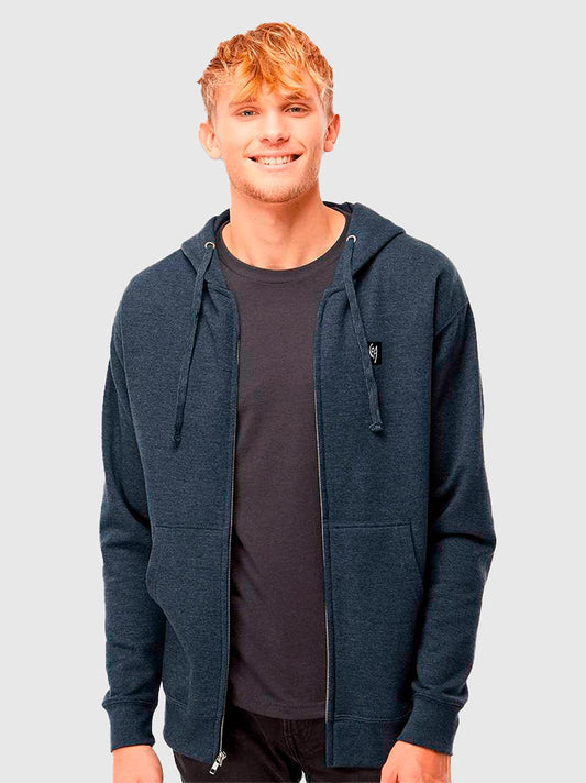 Polerón Capucha y Cierre Azul