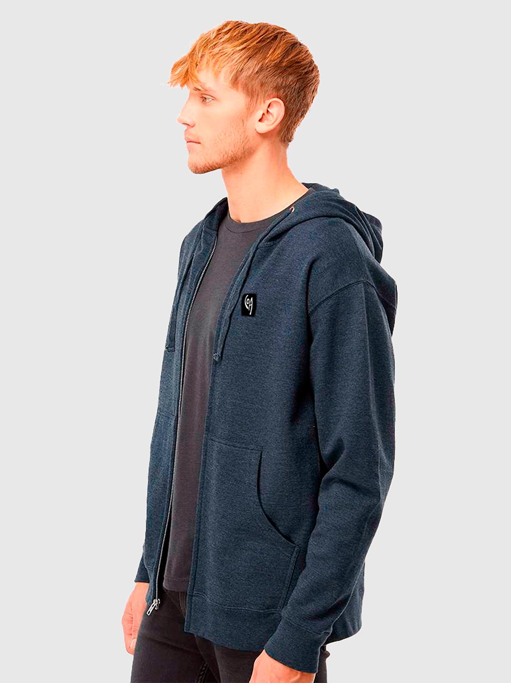 Polerón Capucha y Cierre Azul