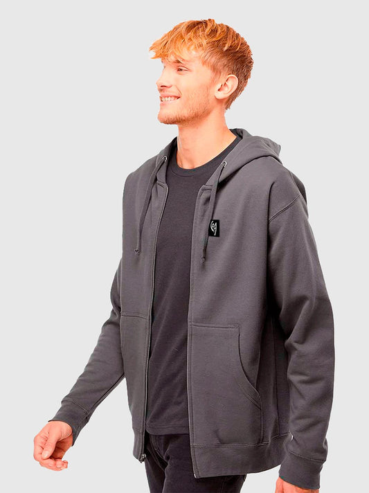 Polerón Capucha y Cierre Gris